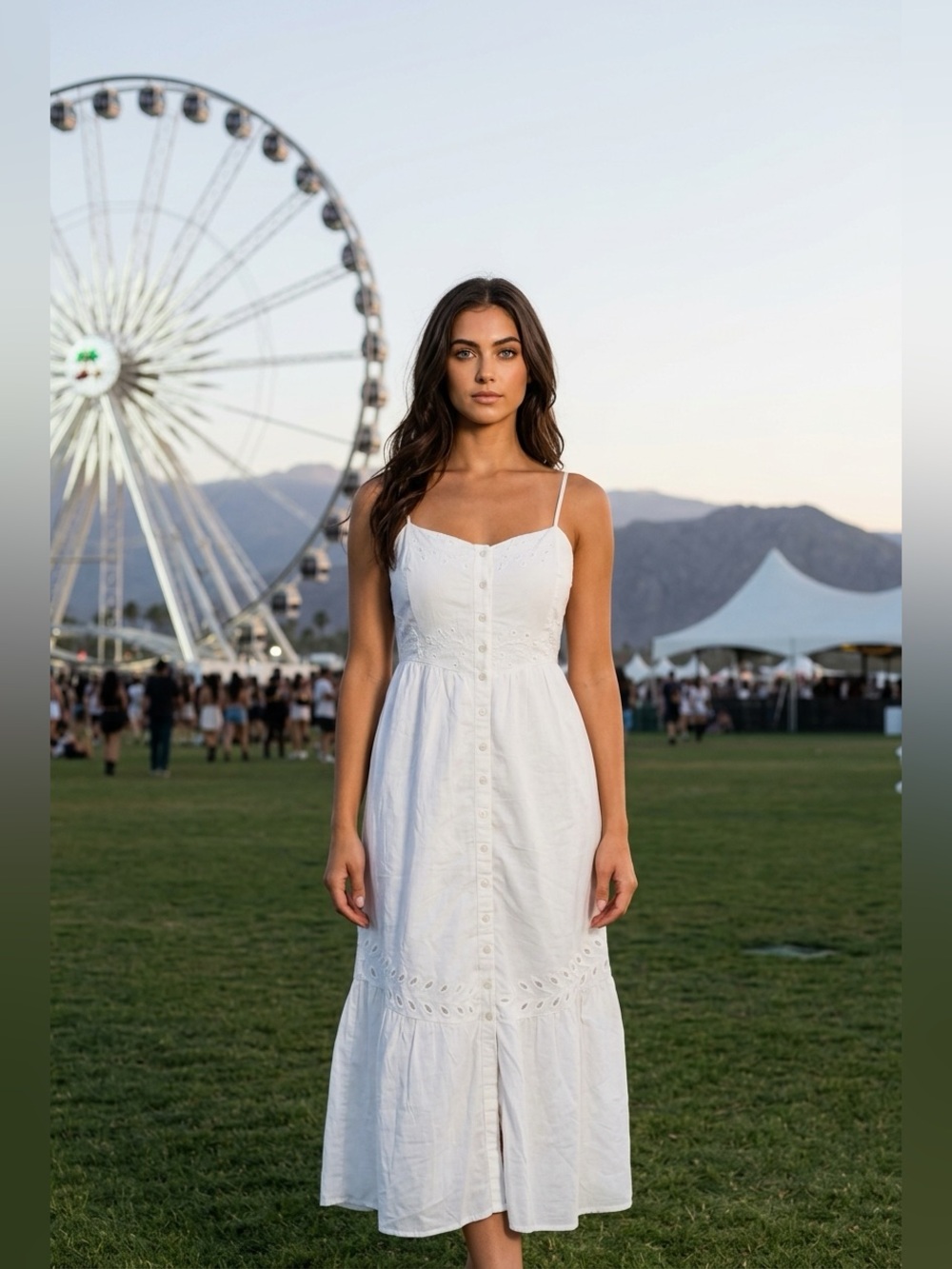 The Z Supply White Citadelle Embroidered Linen Maxi Dress - Picture 4 of 11